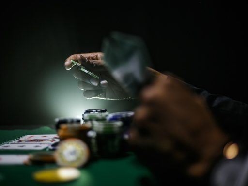 selective focus photography of poker chips